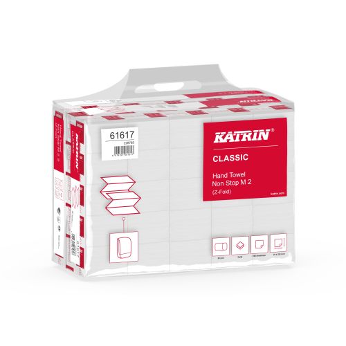 Katrin Falthandtuch Classic Non-Stop M2, 2-lag. 20,3x24cm weiß Katrin Falthandtuch Classic Non-Stop M2, 2-lag. 20,3x24cm weiß