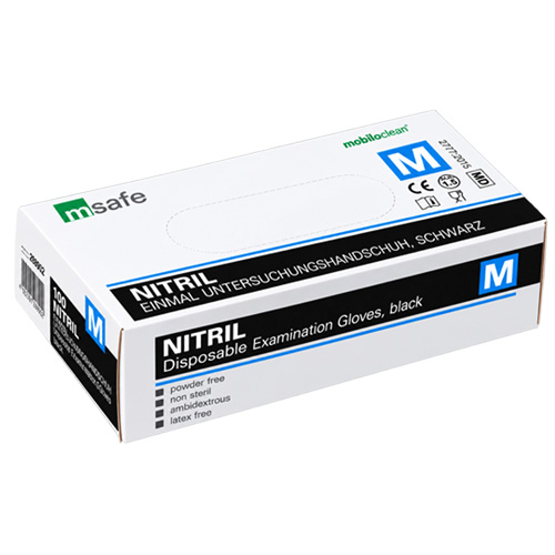 Nitril Handschuh puderfrei, schwarz M