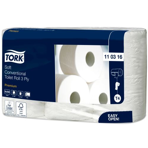 Tork Premium Toilettenpapier 3 lagig 250 Blatt - extra weich