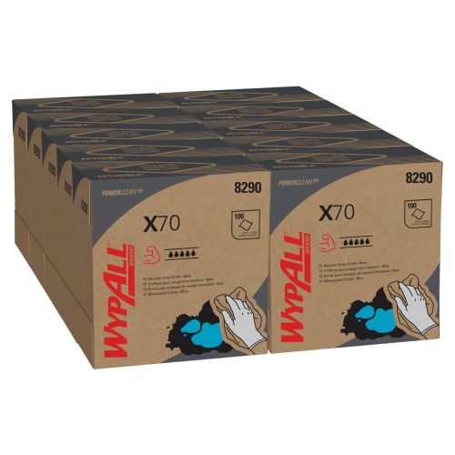 Kimberly-Clark 8290 Wypall X70 Powerclean Zupfbox - blaue Reinigungstücher Kimberly-Clark 8290 Wypall X70 Powerclean Zupfbox - blaue Reinigungstücher
