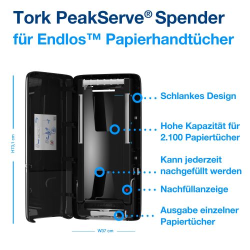 Tork PeakServe Spender für Endlos-Handtücher Tork PeakServe Spender für Endlos-Handtücher