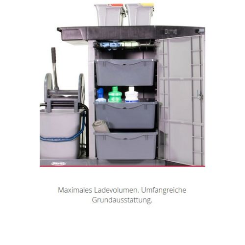 Sprintus MatriX-Press, Reinigungswagen inkl. Mopp-Presse, abschließbar Sprintus MatriX-Press, Reinigungswagen inkl. Mopp-Presse, abschließbar