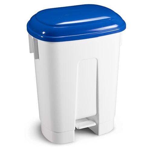 TTS Treteimer Derby 60 ltr. weiß mit blauem Deckel