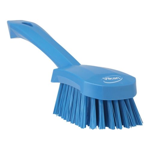 Vikan Handbürste m.kurzer Stiel, harte Borste blau