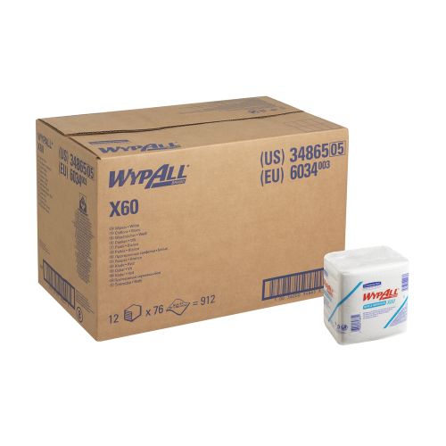 Kimberly-Clark 6034 Wypall X60 Wischtücher - Viertelgefaltet Kimberly-Clark 6034 Wypall X60 Wischtücher - Viertelgefaltet