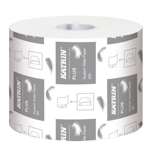 Katrin Plus System Toilet 800 Toilettenpapier 2-lag. Katrin Plus System Toilet 800 Toilettenpapier 2-lag.