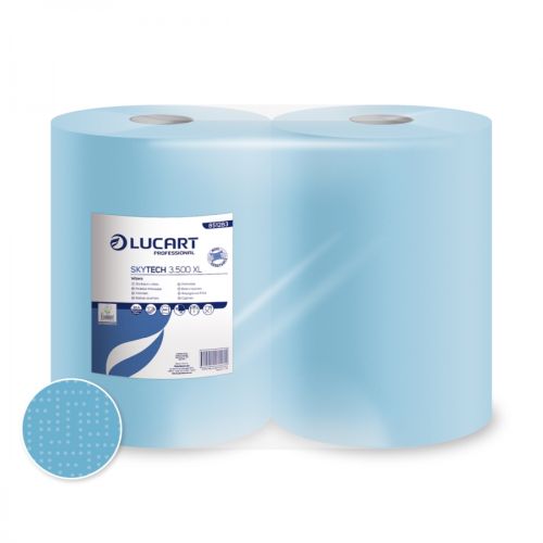 Lucart Putztuchrolle SkyTech 3.500 XL, 3-lagig blau 500 Blatt Lucart Putztuchrolle SkyTech 3.500 XL, 3-lagig blau 500 Blatt