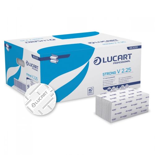 Lucart Papierhandtuch Strong V2.25 2-lag., 25,3x21cm, V-Falz Lucart Papierhandtuch Strong V2.25 2-lag., 25,3x21cm, V-Falz