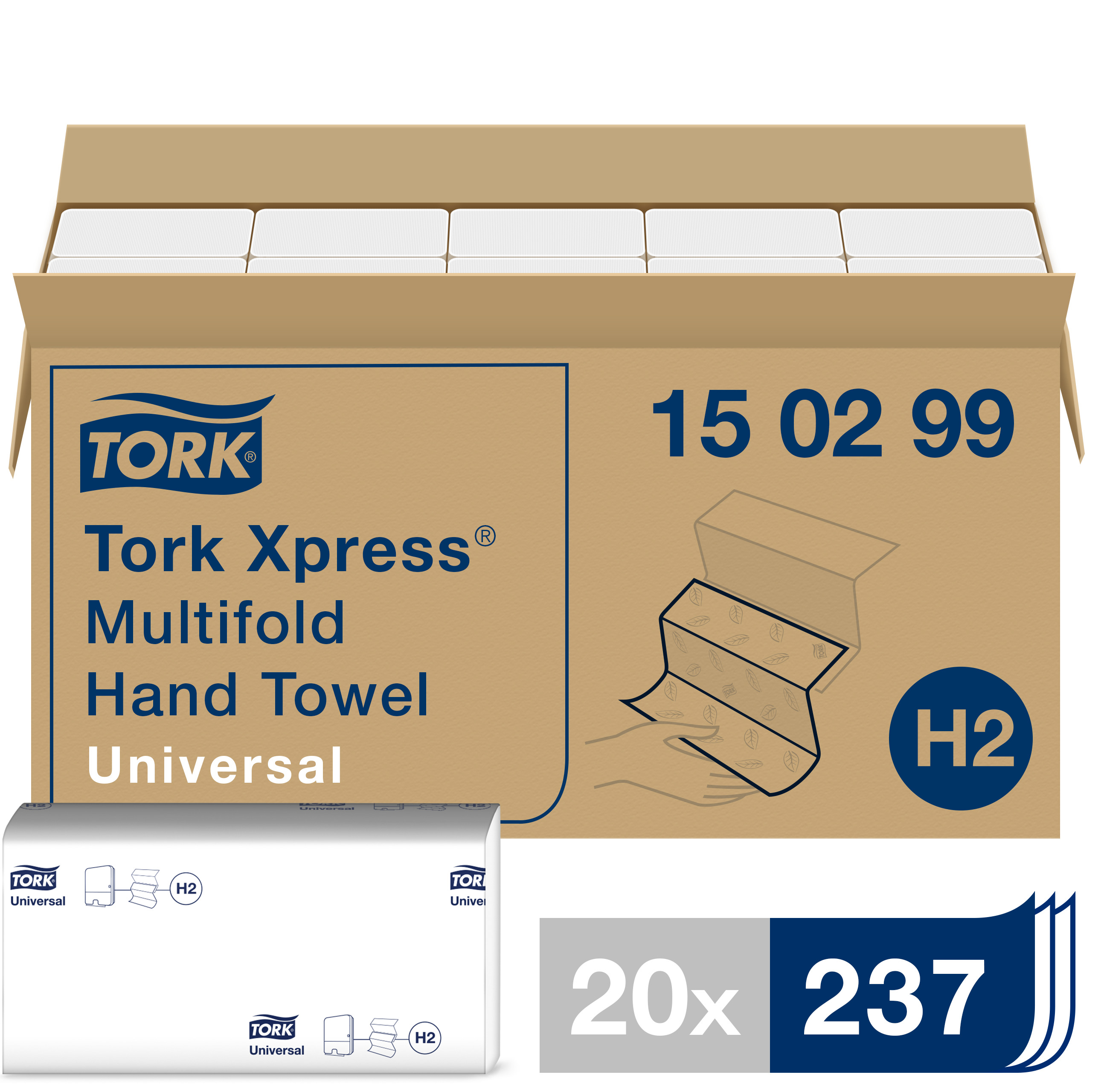 Tork Xpress Multifold Papierhandtücher 2-lag.