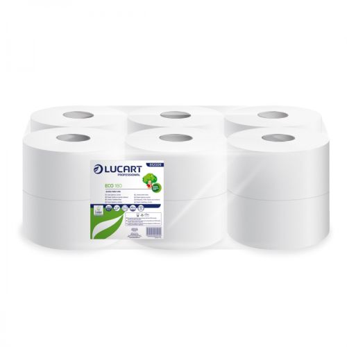 Lucart Toilettenpapier Jumbo Eco 180, 2-lagig, weiß Lucart Toilettenpapier Jumbo Eco 180, 2-lagig, weiß