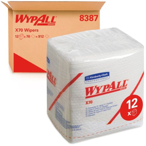 Kimberly-Clark 8387 Wypall X70 Wischtücher - Viertelgefaltet