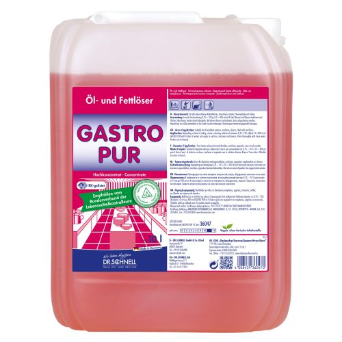 Dr. Schnell Gastro Pur Öl und Fettlöser 10 ltr. Dr. Schnell Gastro Pur Öl und Fettlöser 10 ltr.