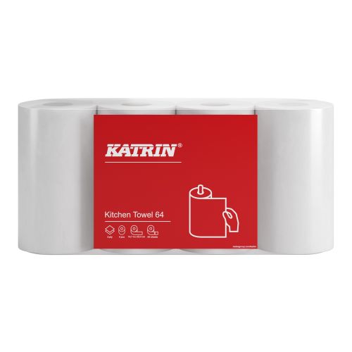 Katrin Plus Kitchen 64 Küchenrolle , 2-lag. weiß 64 Blatt Katrin Plus Kitchen 64 Küchenrolle , 2-lag. weiß 64 Blatt