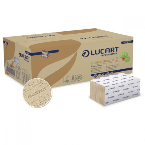Lucart EcoNatural V2 Papierhandtücher 2-lag., 21x21cm, zick/zack