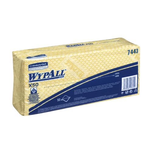 Kimberly-Clark 7443 Wypall X50 Wischtücher gelb Kimberly-Clark 7443 Wypall X50 Wischtücher gelb