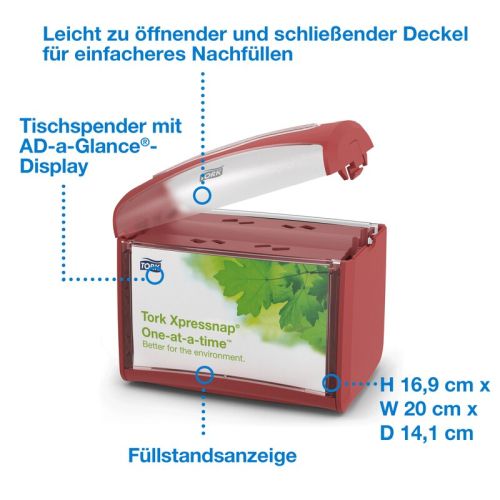 Tork Xpressnap Tisch-Serviettenspender rot N4