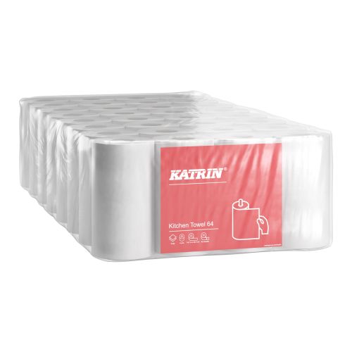 Katrin Plus Kitchen 64 Küchenrolle , 2-lag. weiß 64 Blatt